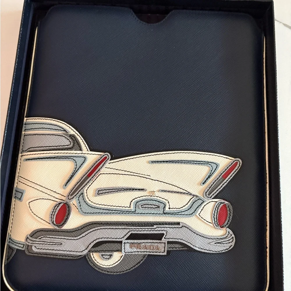 Prada Navy and Cream Tablet Case